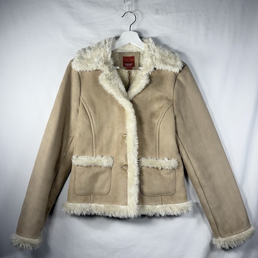Penny Lane M Afghan Faux Suede Coat 90s Y2K Boho Hippie Festival Faux Fur
